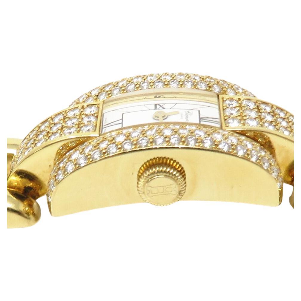 Women's Chopard 3 Carat 18k Yellow Gold Watch For Sale