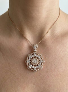 Chopard 3,00 Karat Diamant Anhänger Halskette in 18K Rose Gold