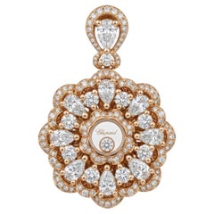 Chopard 3.00 Carat Diamond Circular Pendant Necklace in 18K Rose Gold