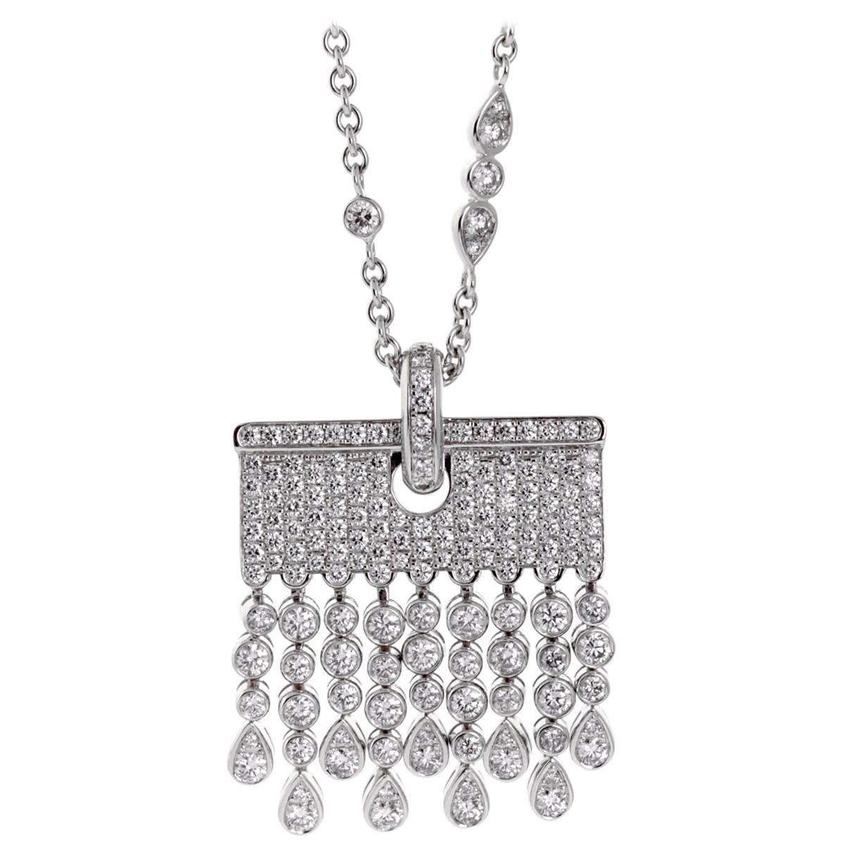 Chopard 6.32 Carat Diamond White Gold Tassel Necklace