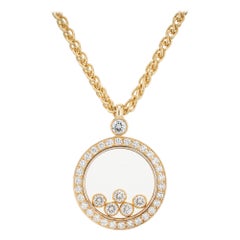 Chopard .75 Carat Diamond Yellow Gold Pendant Necklace