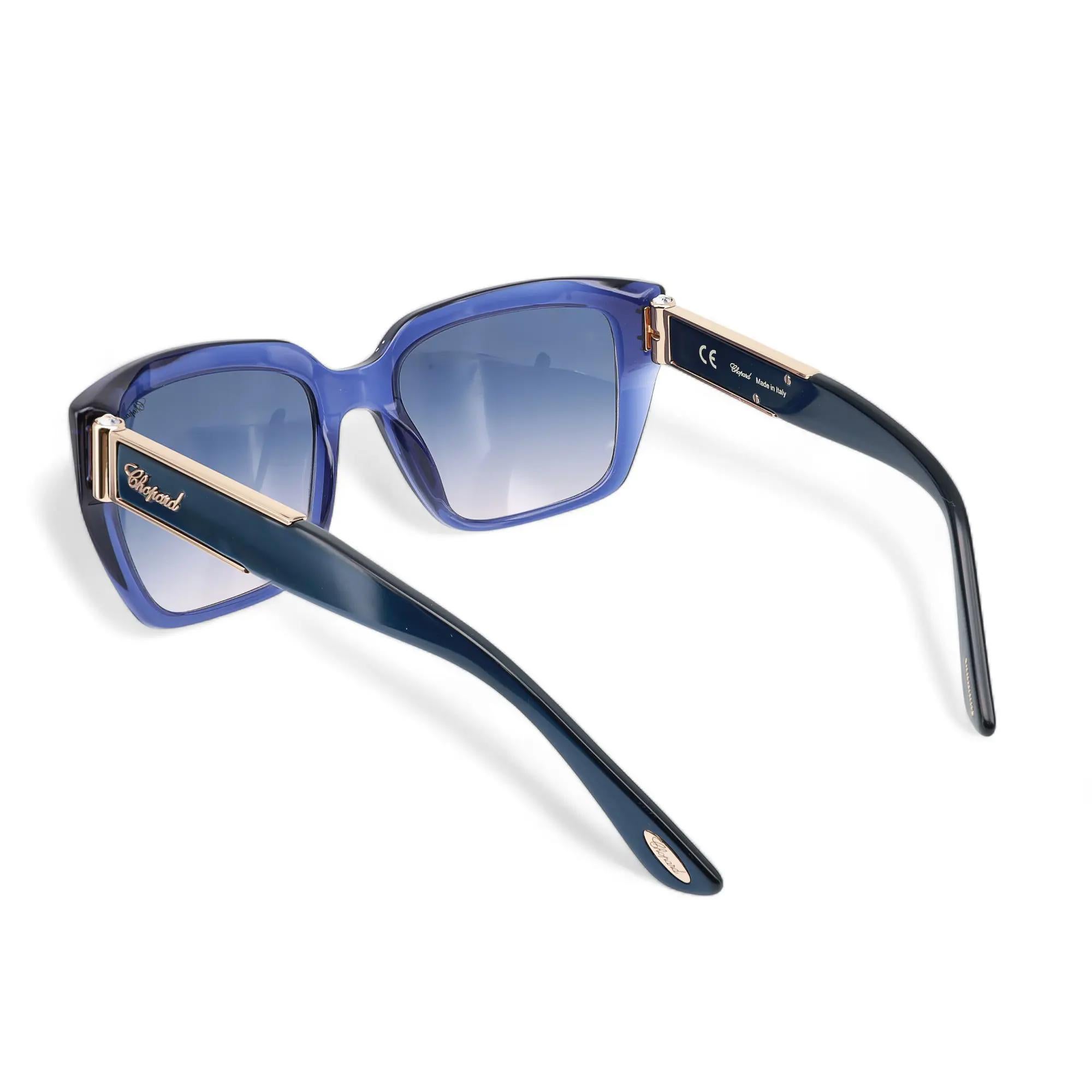 Women's or Men's Chopard Acetate Blue/Purple Transparent Gr. Lenses Sunglasses 95221-0222 For Sale