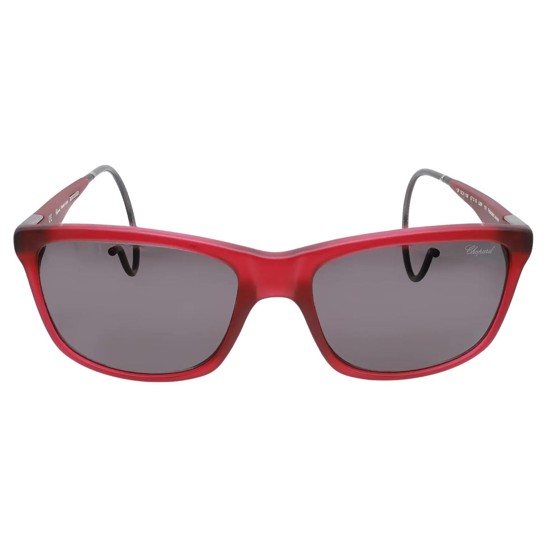 Chopard Acetate Claret Brushed Frame Smoke Polarized Lens Sunglasses 95221-0275 For Sale