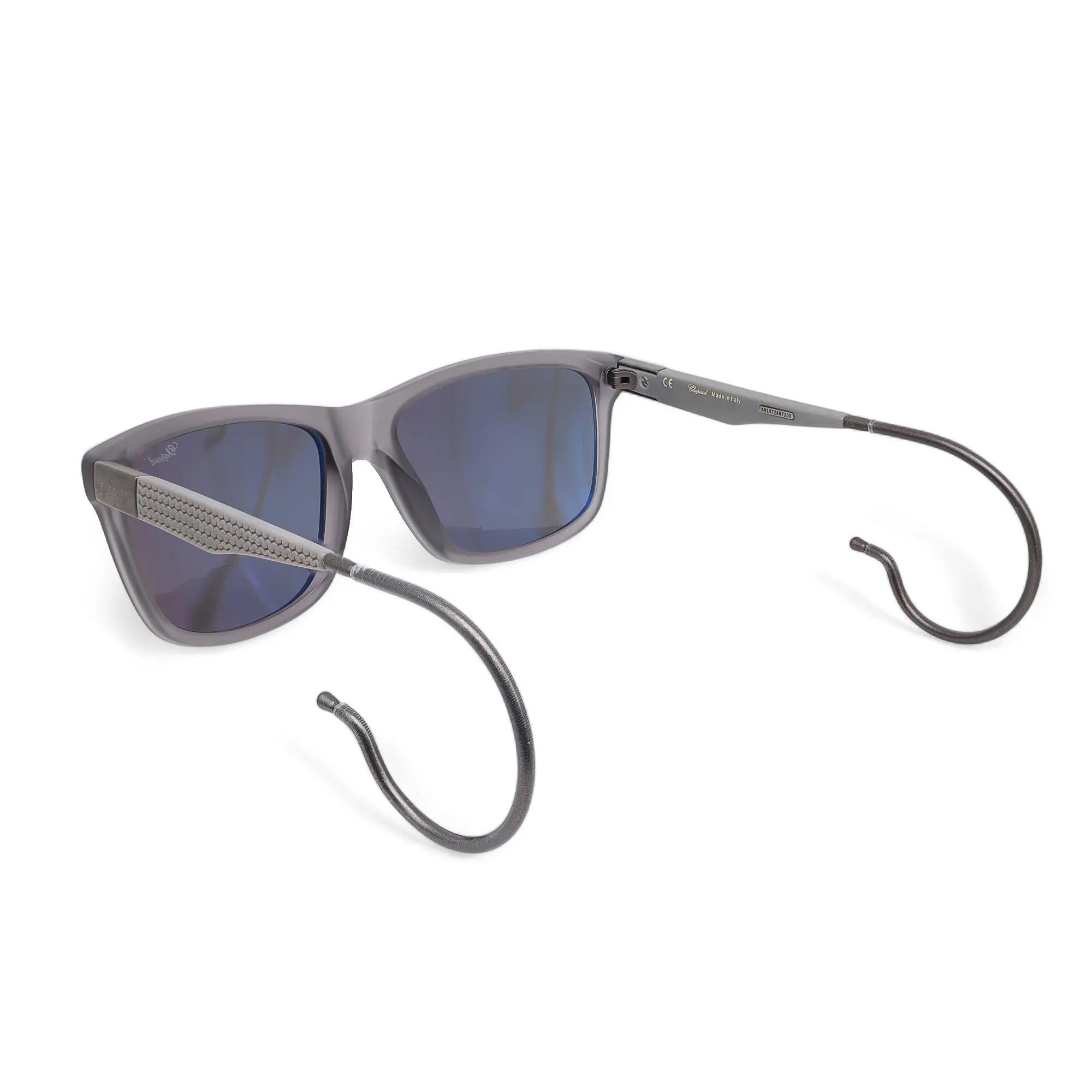 Chopard Acetate Grey Brushed Frame Smoke Polarized Lens Sunglasses 95221-0273 In New Condition For Sale In New York, NY