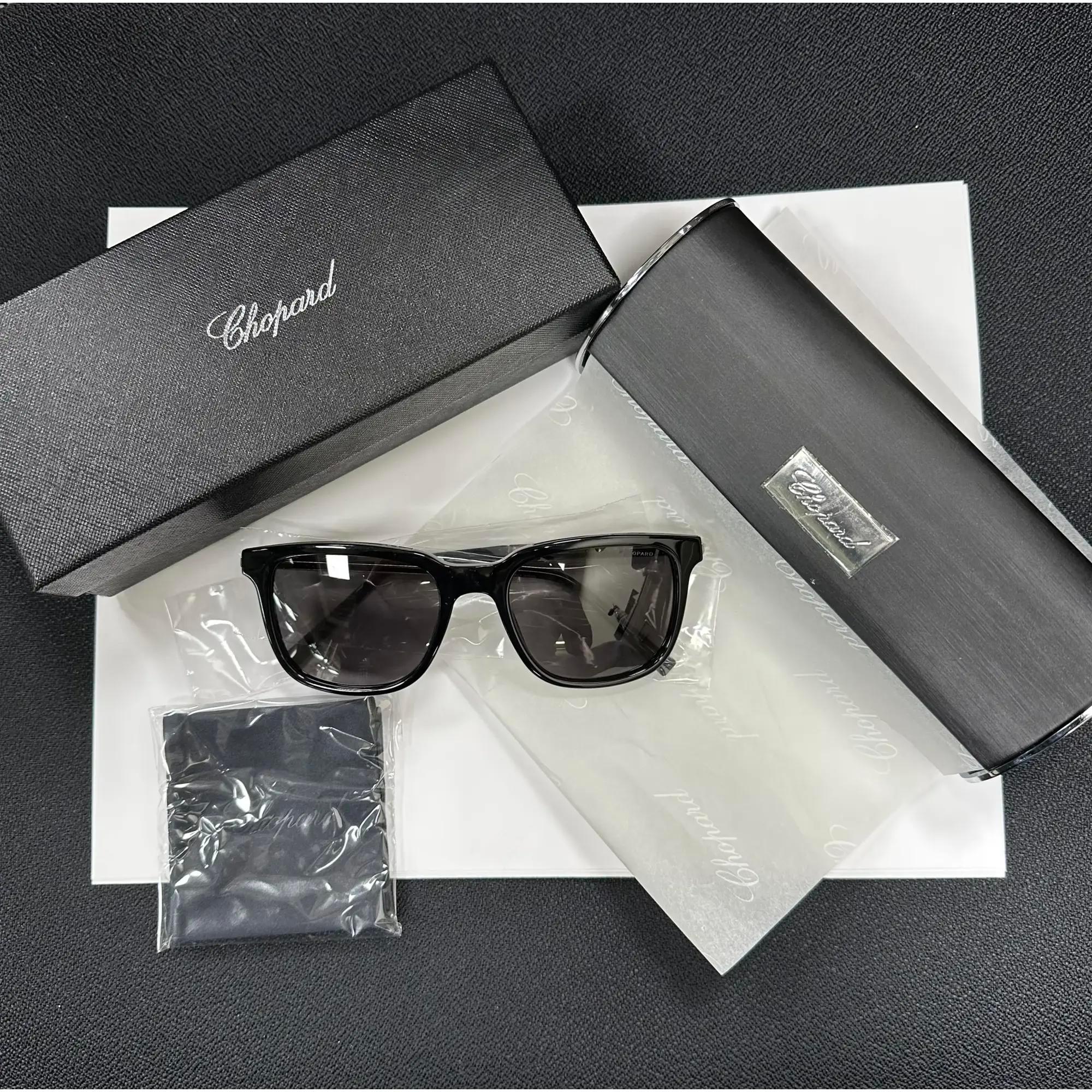 Chopard Acetate Shiny Black Frame Smoke Polarized Lenses Sunglasses 95221-0521 For Sale 1