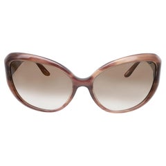 Chopard Lunettes de soleil acétate rayé monture beige verres camel dégradés 95221-0147
