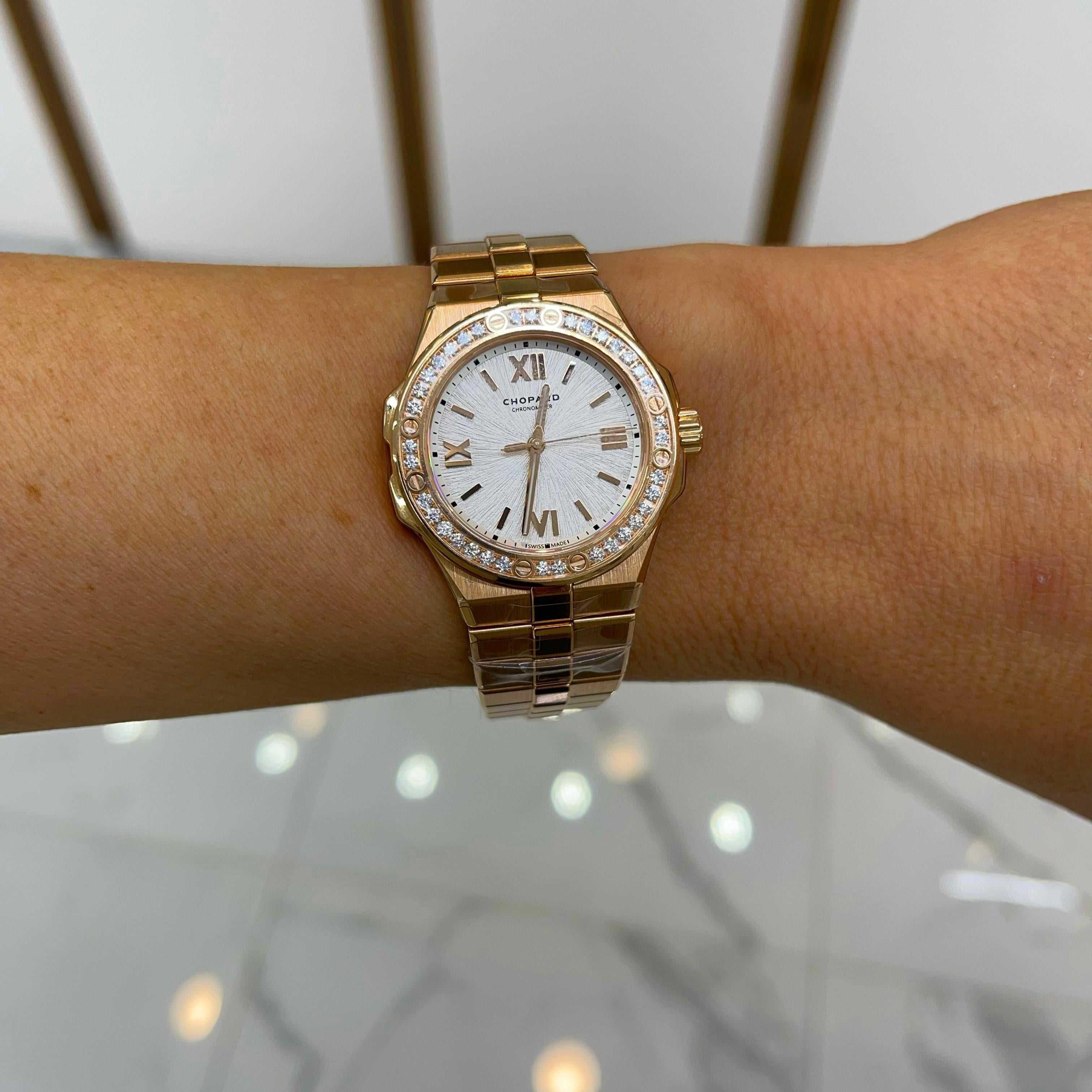 Chopard Alpine Eagle Small 18K Rose Gold Diamant Damenuhr 295384-5001 4