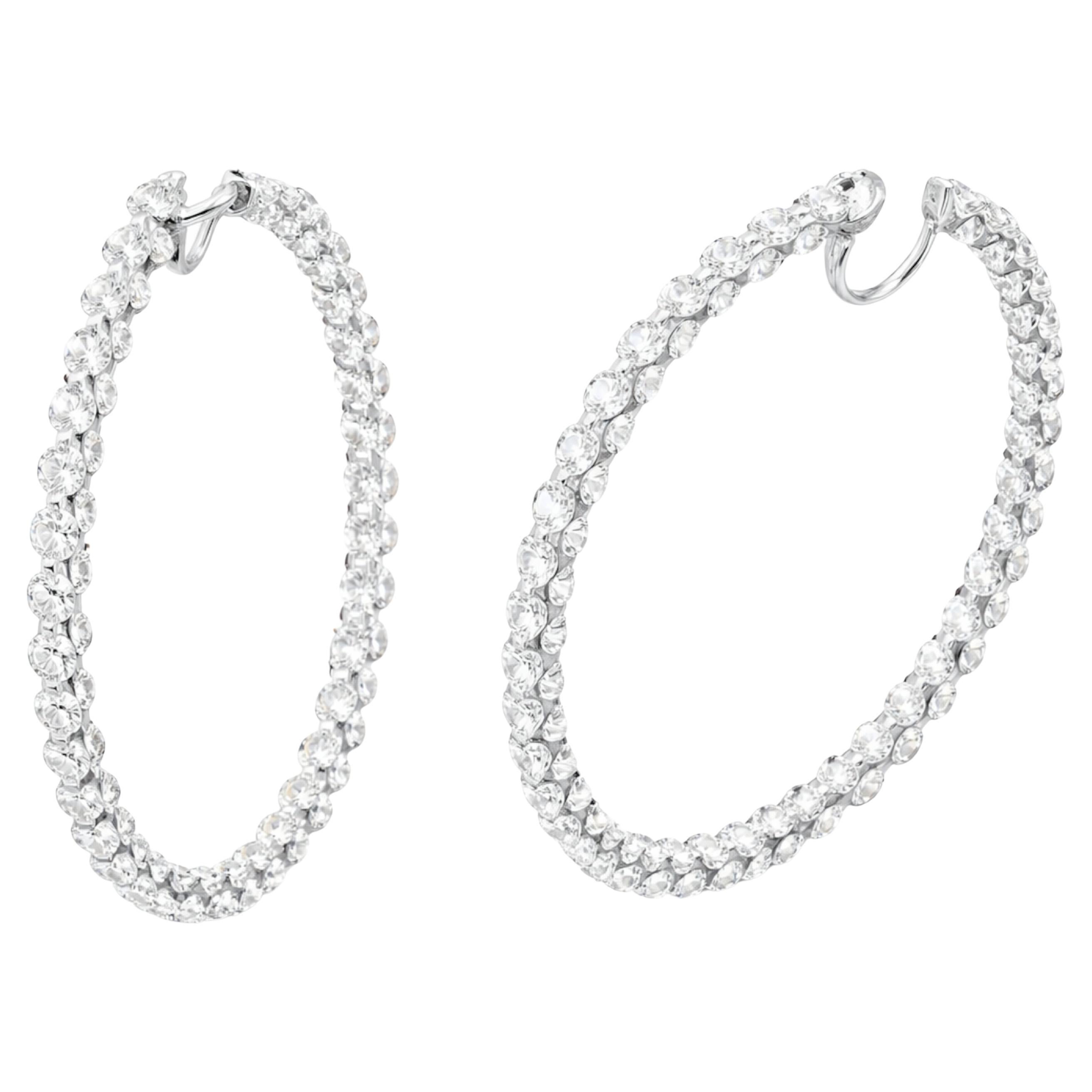 Chopard Artisan Pieces 18K White Gold Diamond Hoop Earrings For Sale