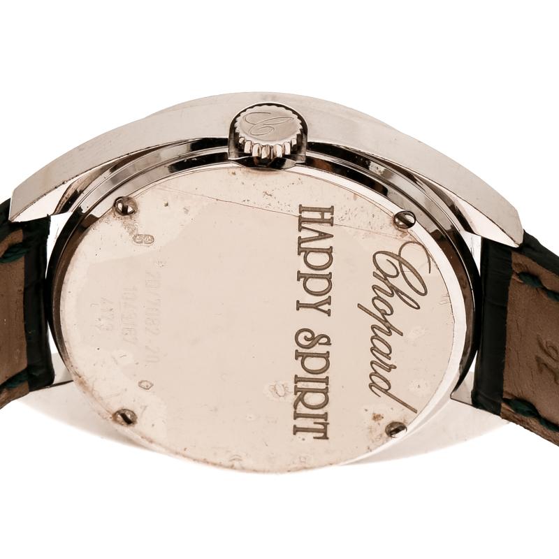 Chopard Black 18K White Gold Diamonds Happy Spirit Women's Wristwatch 32 mm 1
