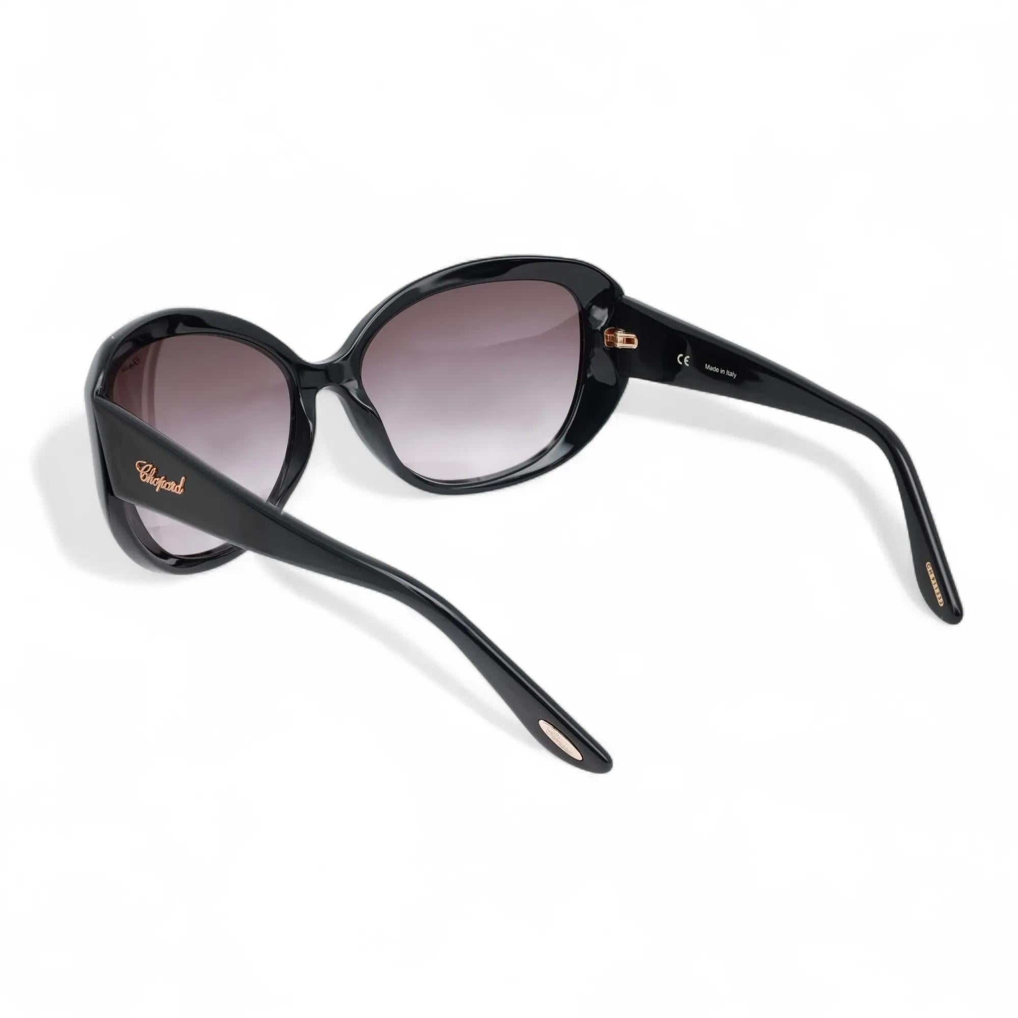 Chopard Black Acetate Frame Gradient Smoke Lens Sunglasses 95221-0144 For Sale 1