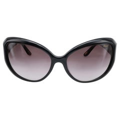 Chopard Gafas de sol con montura de acetato negro y lentes ahumadas degradadas 95221-0144