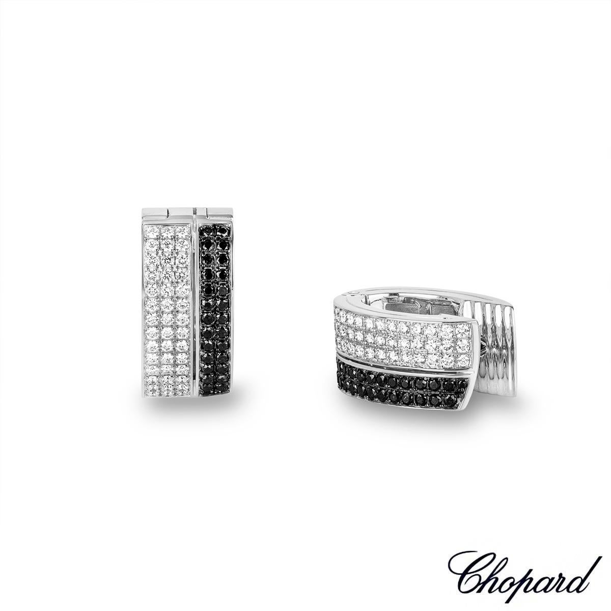 Schwarze und weiße Diamant-Ohrringe von Chopard 844073-1001 (Rundschliff) im Angebot