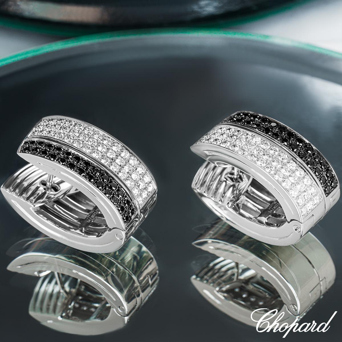 Schwarze und weiße Diamant-Ohrringe von Chopard 844073-1001 im Angebot 1