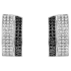 Chopard Black and White Diamond Set Hoop Earrings 844073-1001