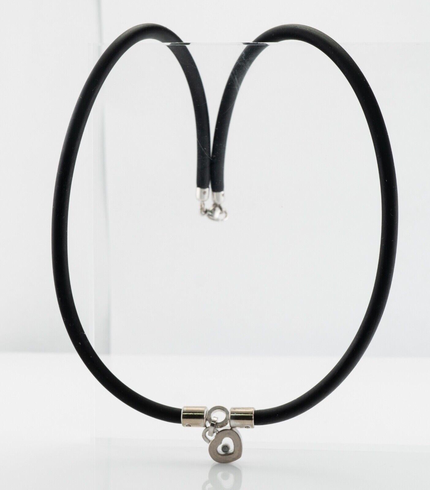 black cord heart necklace