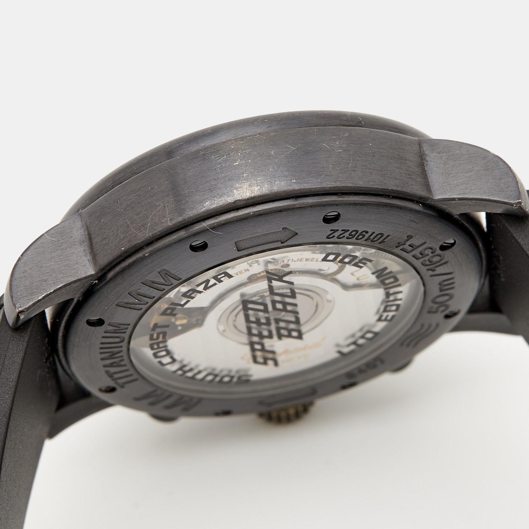 Chopard Black  Miglia Speed Black 16/8407 Men's Wristwatch 40 mm In Good Condition For Sale In Dubai, Al Qouz 2