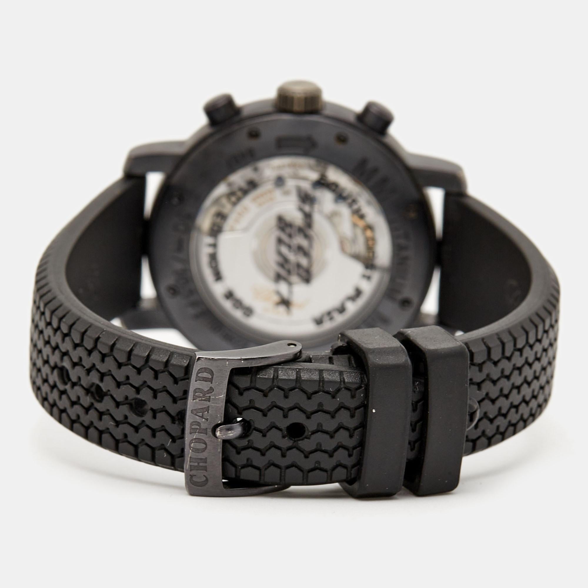Chopard Black  Miglia Speed Black 16/8407 Men's Wristwatch 40 mm For Sale 1