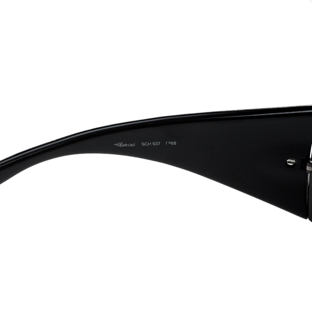 Chopard Black Monogram SCH637 Shield Sunglasses In Fair Condition In Dubai, Al Qouz 2
