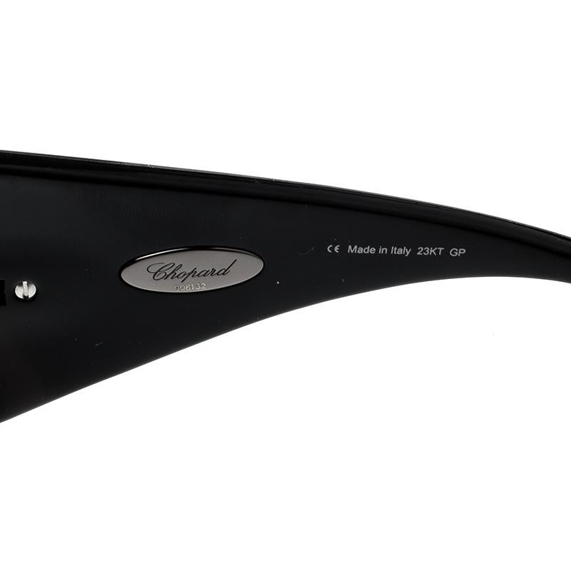 Chopard Black Monogram SCH637 Shield Sunglasses 2