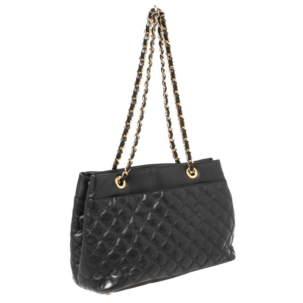 Chopard Black Quilted Leather Imperiale Shoulder Bag In Good Condition In Dubai, Al Qouz 2