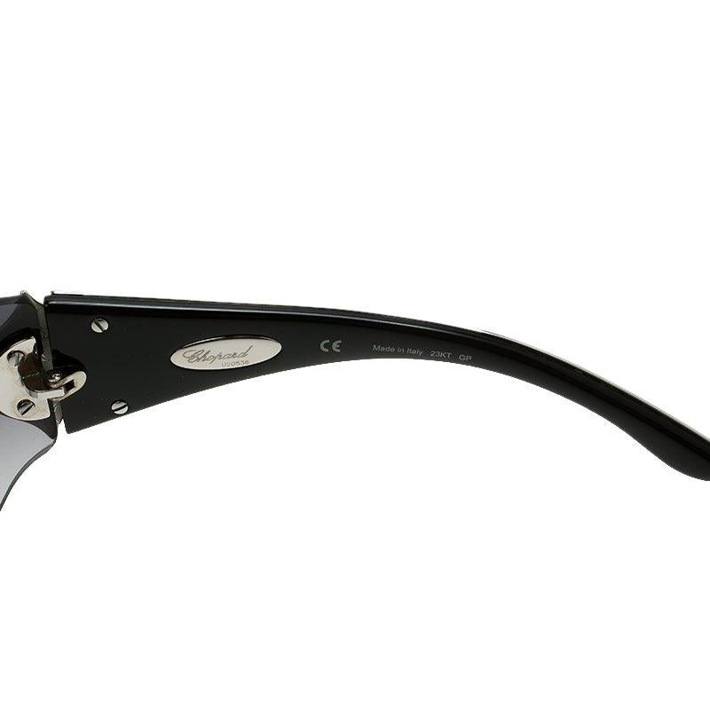 Chopard Black SCH 883S Jewel Embelished Shield Sunglasses 2