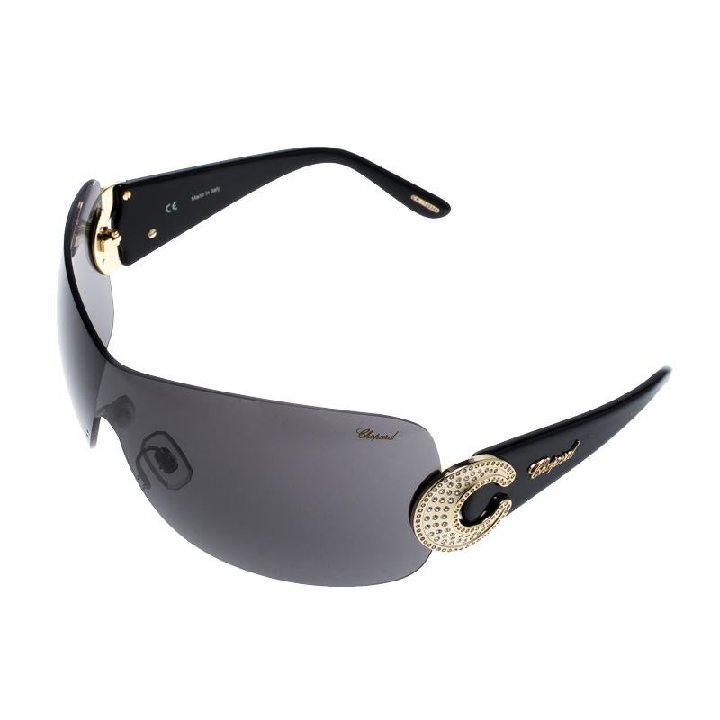 Chopard Black SCH 939S Shield Sunglasses In New Condition In Dubai, Al Qouz 2