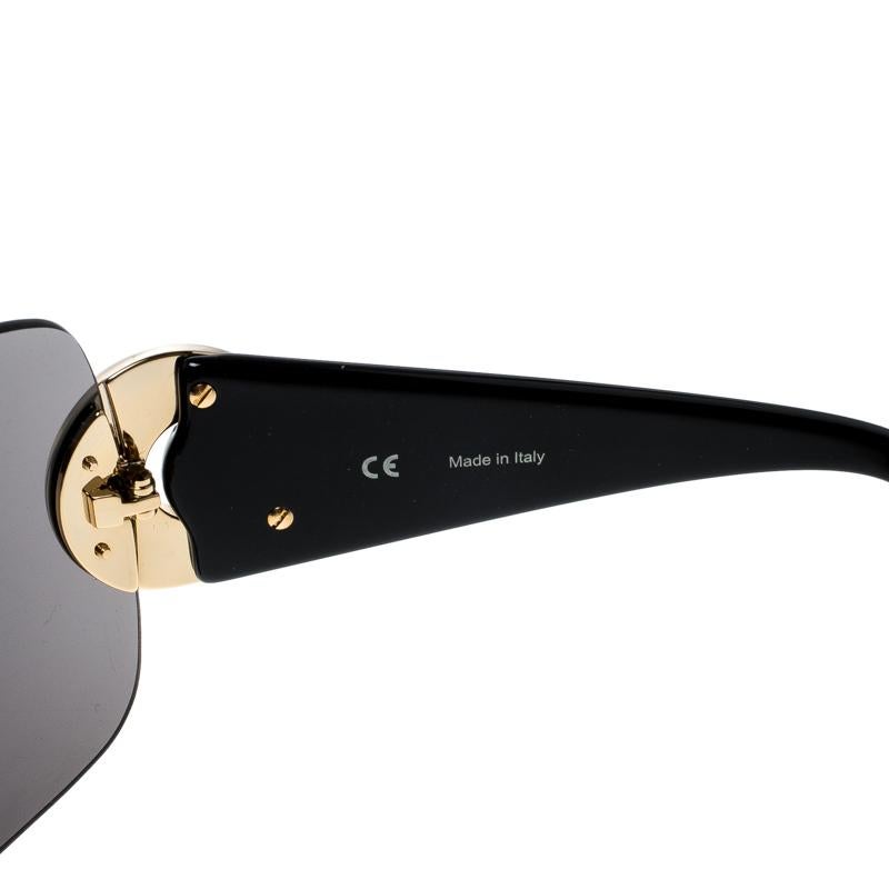 Chopard Black SCH939S Crystal Embellished Shield Sunglasses 3