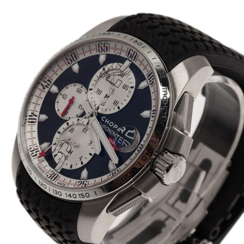Contemporary Chopard Black Stainless Steel 0463/2011 Mille Miglia Men's Wristwatch 45MM