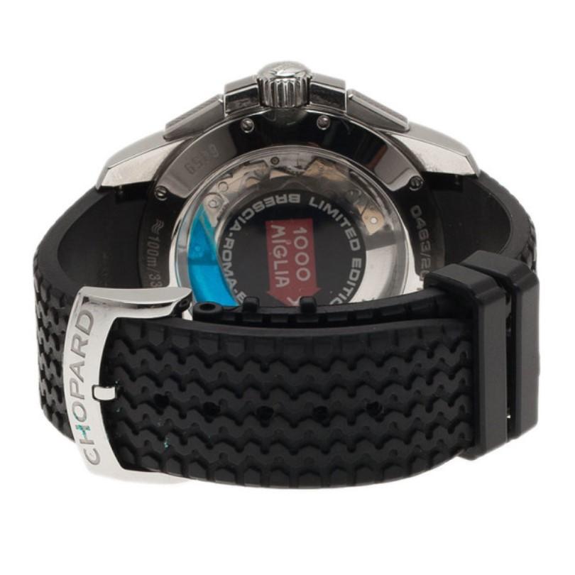 Chopard Black Stainless Steel 0463/2011 Mille Miglia Men's Wristwatch 45MM In Excellent Condition In Dubai, Al Qouz 2