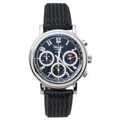 Chopard Black Stainless Steel Rubber Mille Miglia 8331 Men's Wristwatch 39 mm