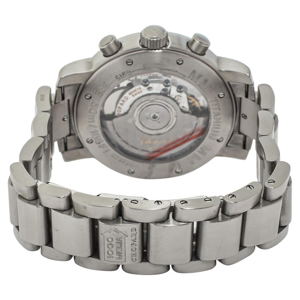 Chopard Black Titanium Mille Miglia Chronograph 15/8915 Men's Wristwatch 39 mm In Good Condition In Dubai, Al Qouz 2