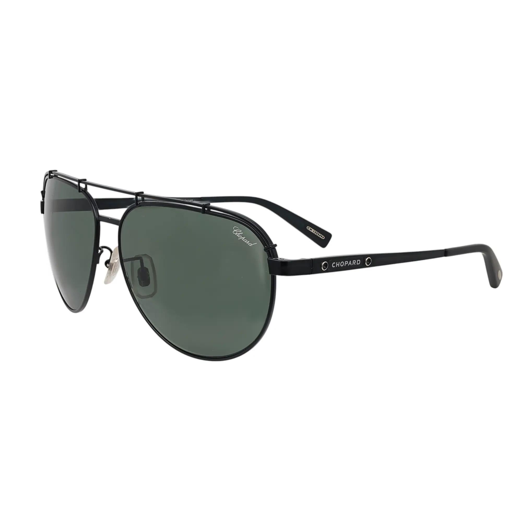 Chopard Black Titanium With Gray/Green Polarized Lens Sunglasses 95221-0256 For Sale 1