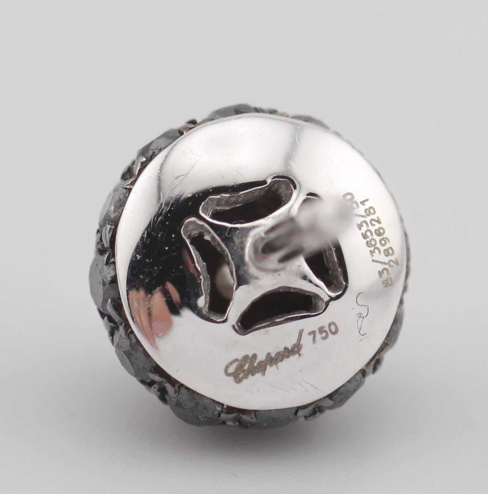 Chopard - Boucles d'oreilles en or blanc 18k avec diamants noirs et blancs Pour femmes en vente