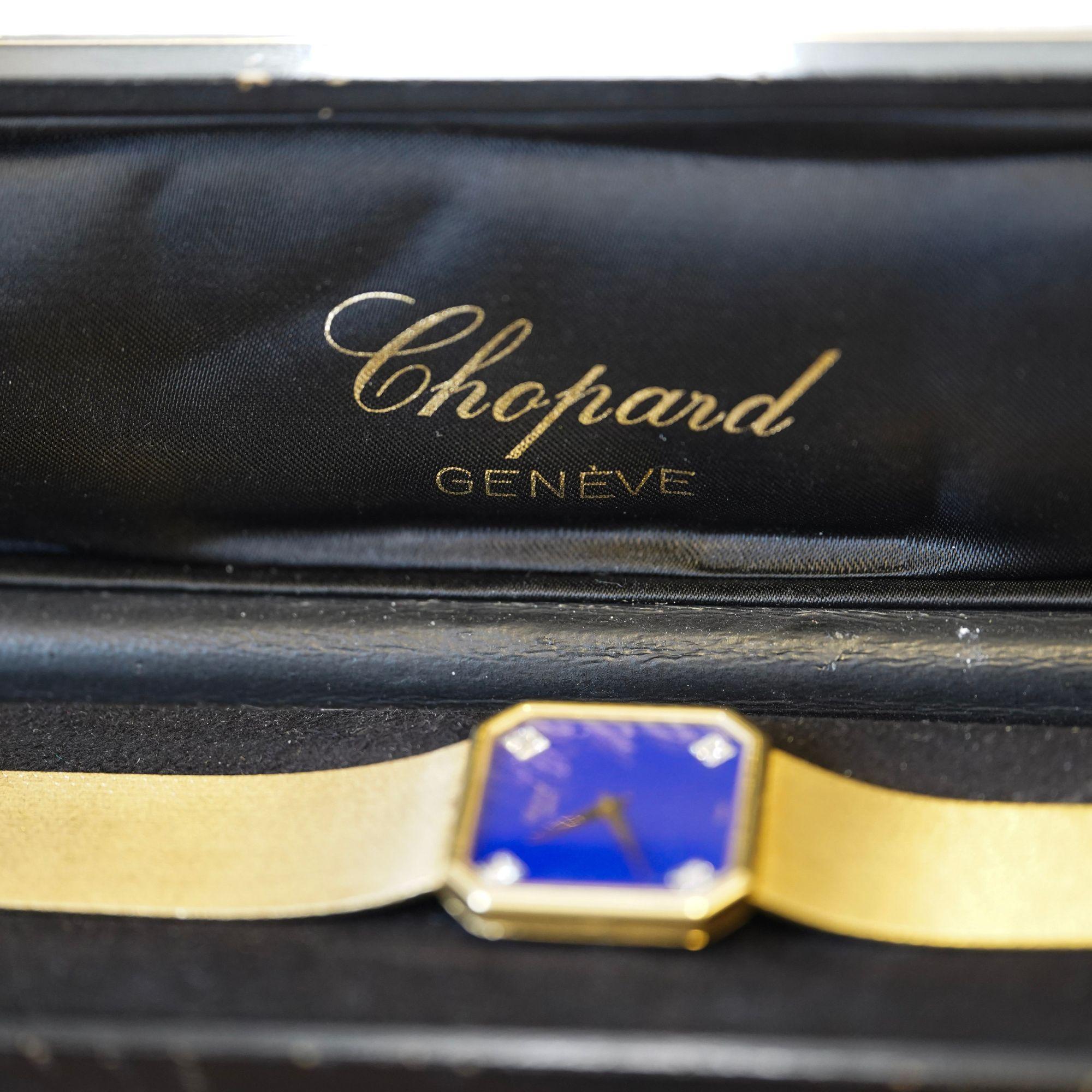 Chopard Blue Lapis Lazuli 18K Gold 26mm Vintage Watch Circa 1970s For Sale 5