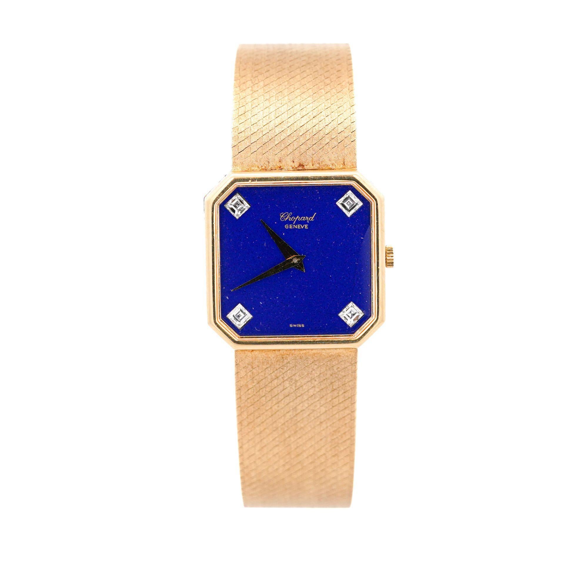 Chopard Blue Lapis Lazuli 18K Gold 26mm Vintage Watch Circa 1970s For Sale 9