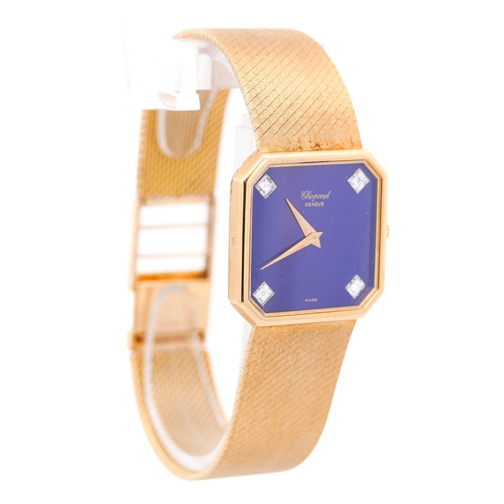 Chopard Blue Lapis Lazuli 18K Gold 26mm Vintage Watch Circa 1970s For Sale 2