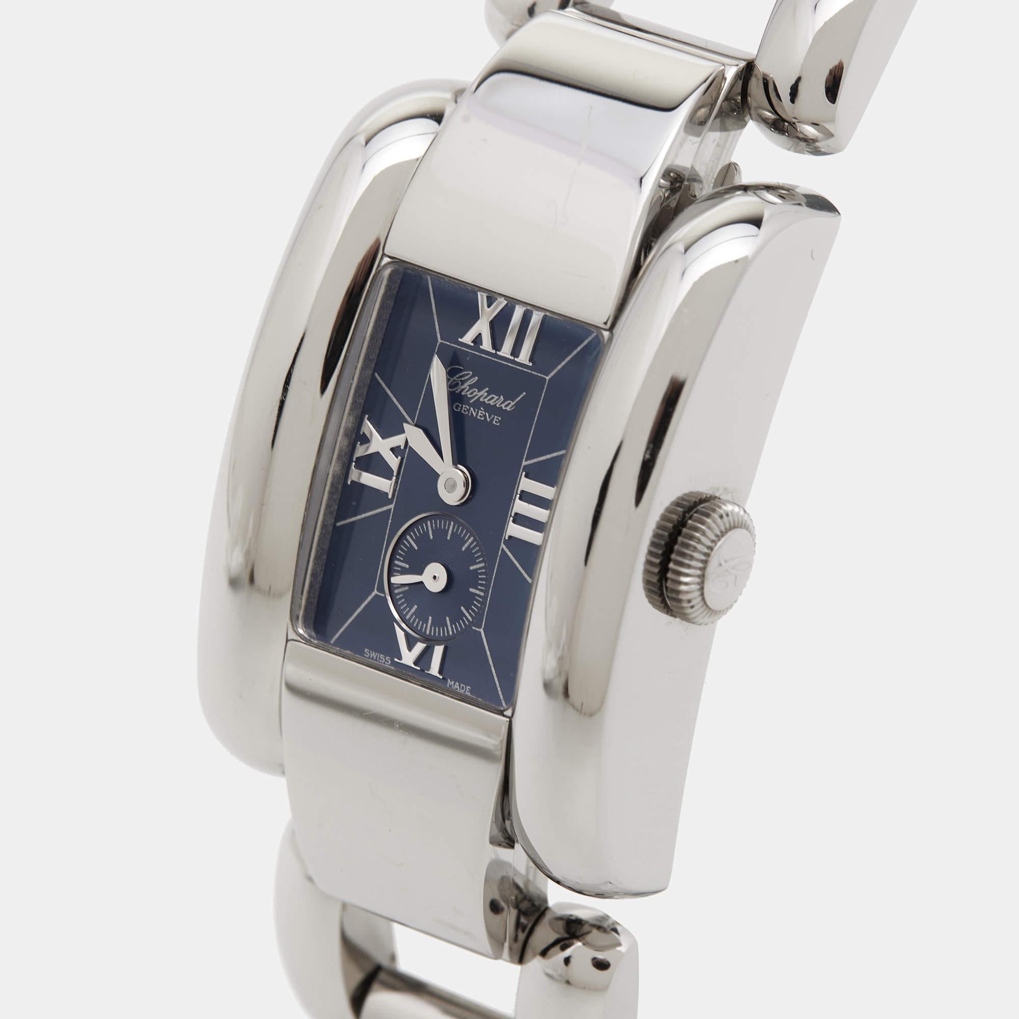 Laissez cette belle montre-bracelet Chopard vous accompagner avec aisance et dans un style luxueux. Magnifiquement fabriquée à l'aide de matériaux de qualité supérieure, cette montre de marque authentique est conçue pour être un accessoire