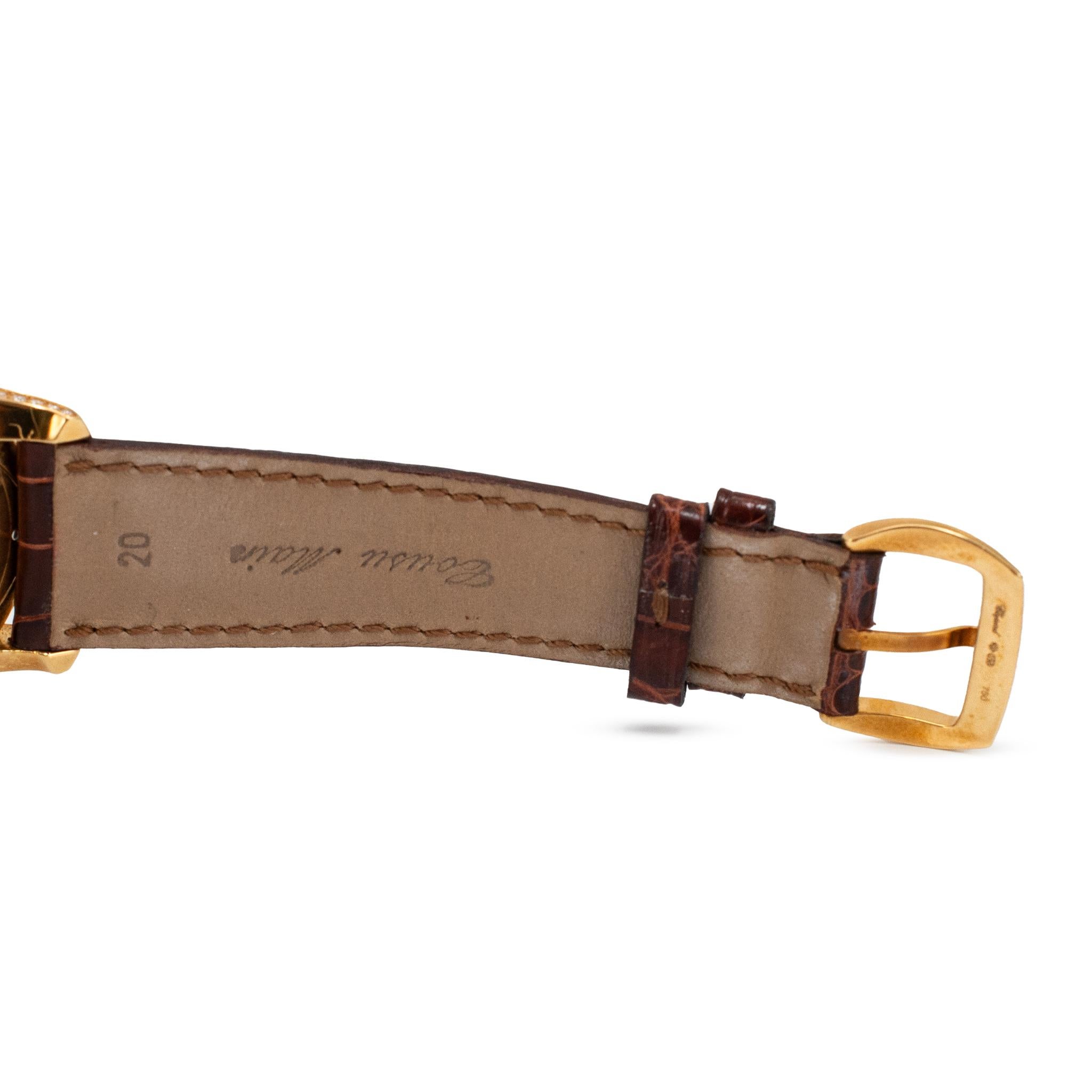 Reloj Chopard Boutique Modelo 35MM 4184 Diamante pavé de 6,78 ct Oro amarillo de 18 quilates Marrón en venta 5