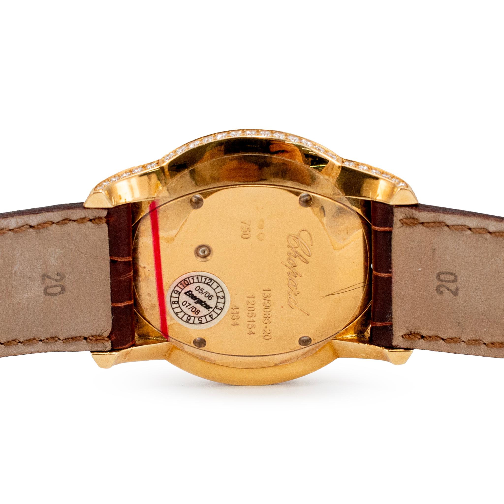 De las mujeres Reloj Chopard Boutique Modelo 35MM 4184 Diamante pavé de 6,78 ct Oro amarillo de 18 quilates Marrón en venta