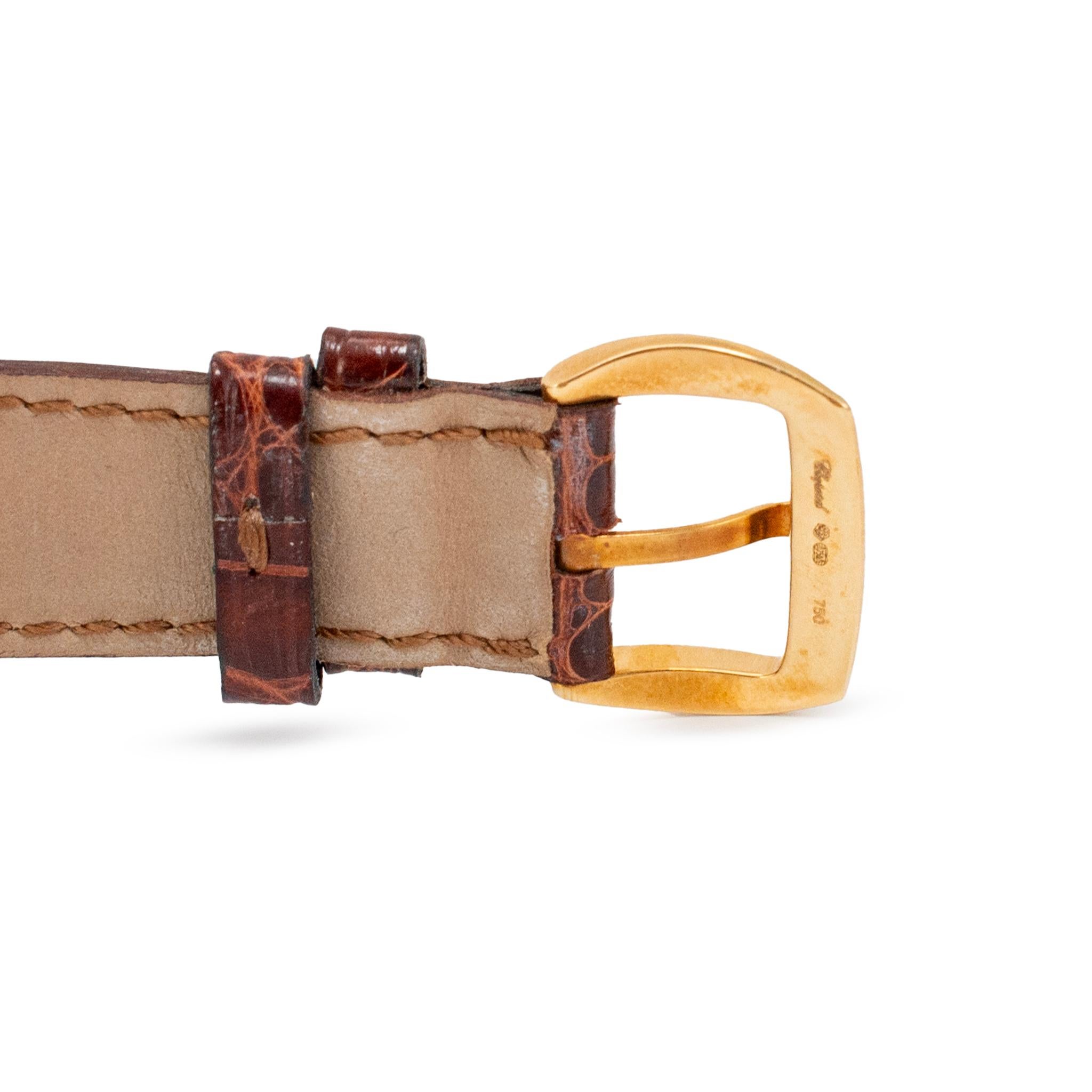 Reloj Chopard Boutique Modelo 35MM 4184 Diamante pavé de 6,78 ct Oro amarillo de 18 quilates Marrón en venta 4