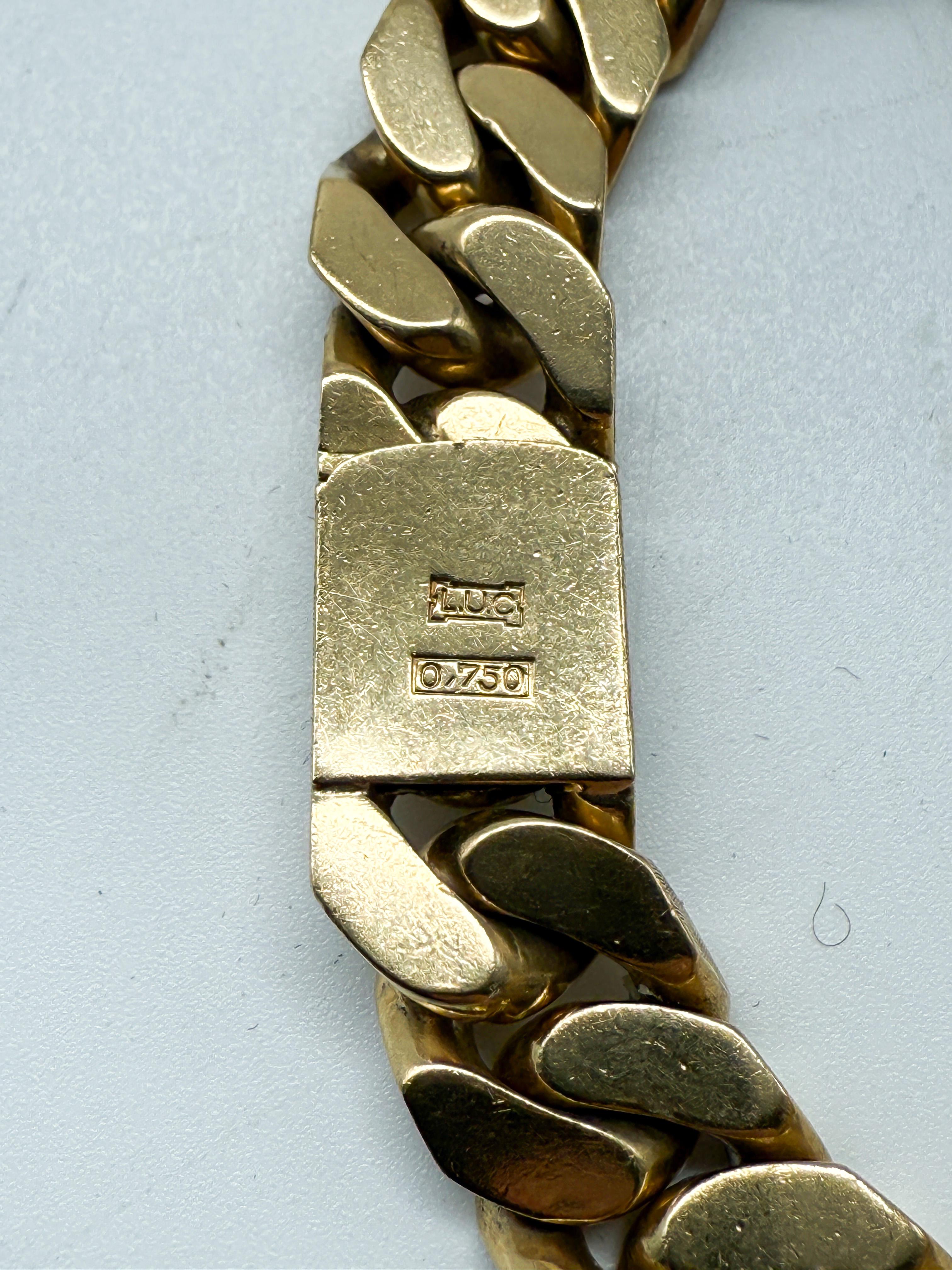 Montre pour dame en or jaune 18 carats avec bracelet Chopard en vente 2