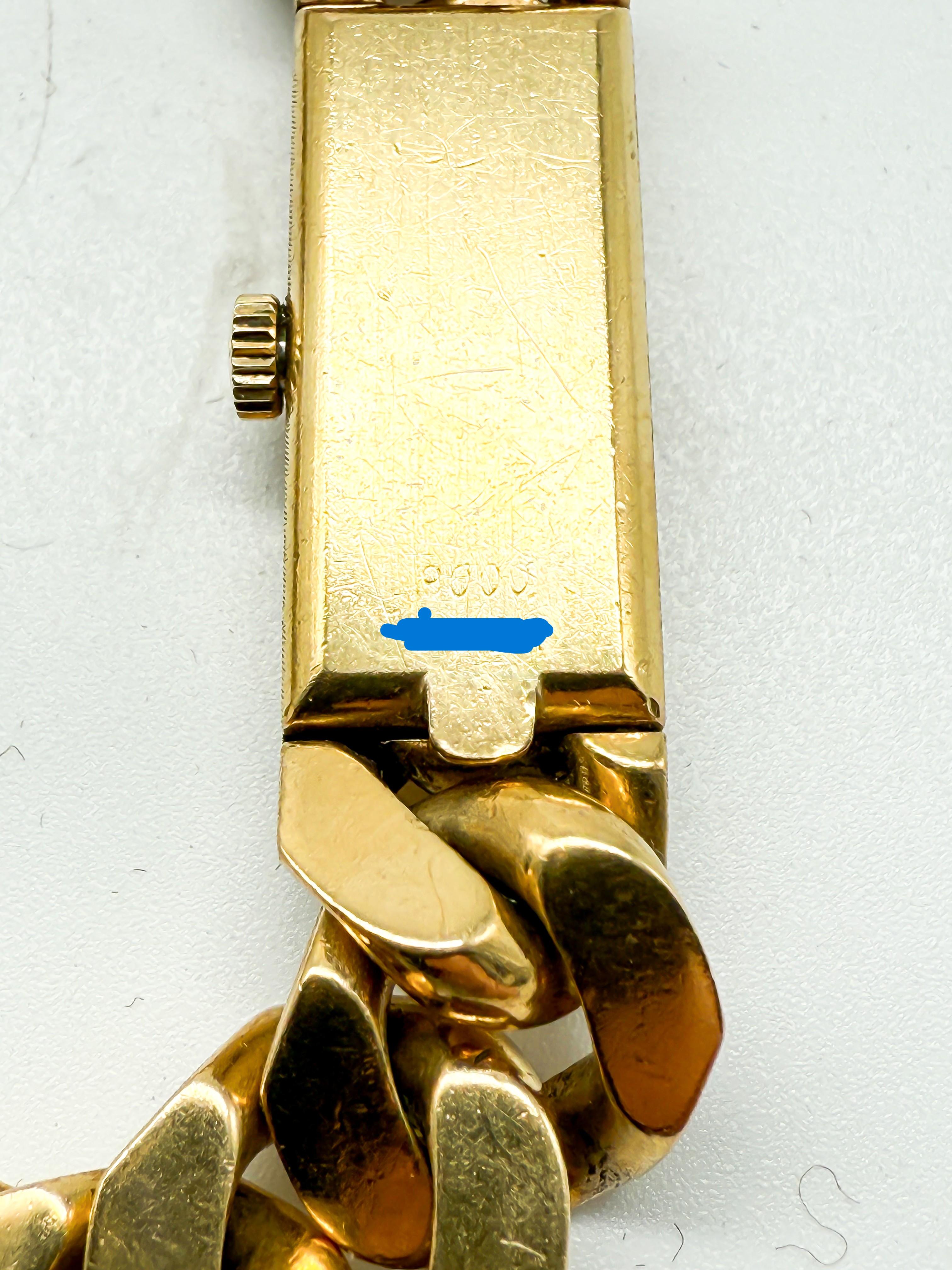 Montre pour dame en or jaune 18 carats avec bracelet Chopard en vente 4