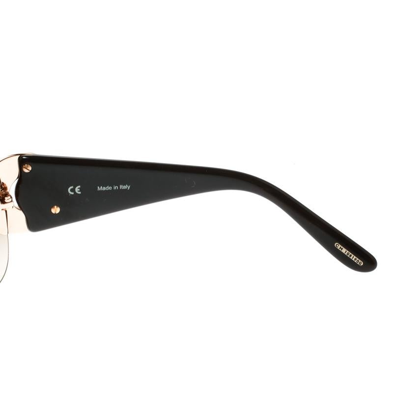 Chopard Brown/Brown Gradient SCH 939S Crystal Embellished Shield Sunglasses 1