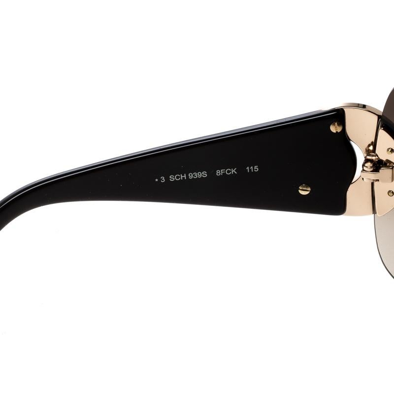 Chopard Brown Gradient SCH939S Crystal Embellished Shield Sunglasses 1