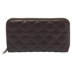 Chopard Brown Quilted Leather Zip Around Wallet