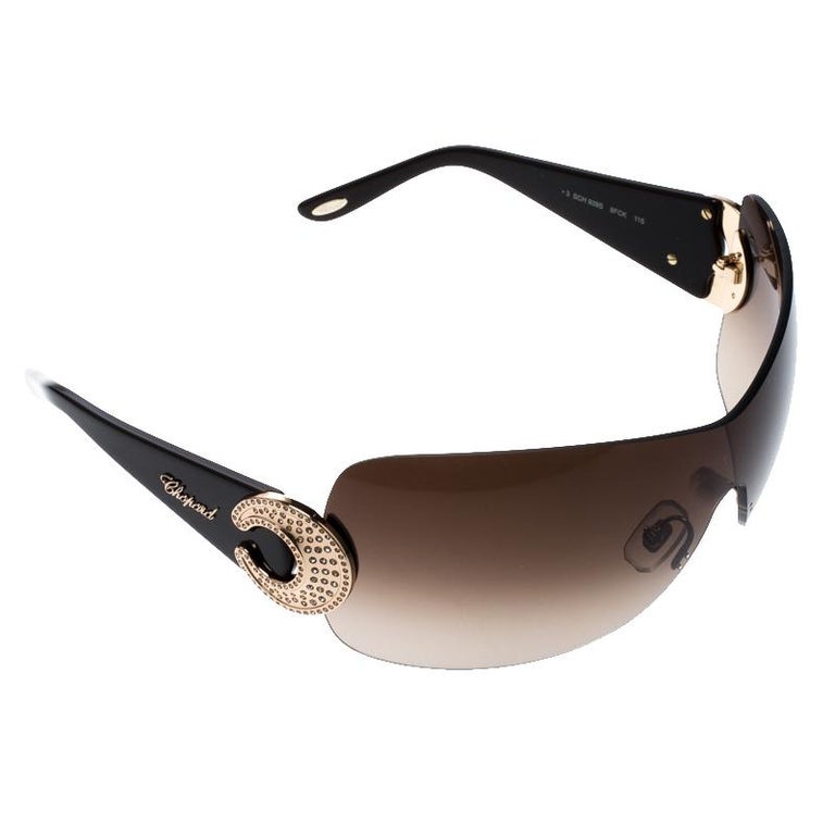 Chopard Brown SCH 939S Shield Sunglasses For Sale at 1stDibs