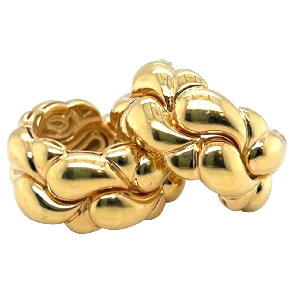 Chopard Casmir 18 Karat Gold Half-Hoop Earrings, Circa 1990 For Sale