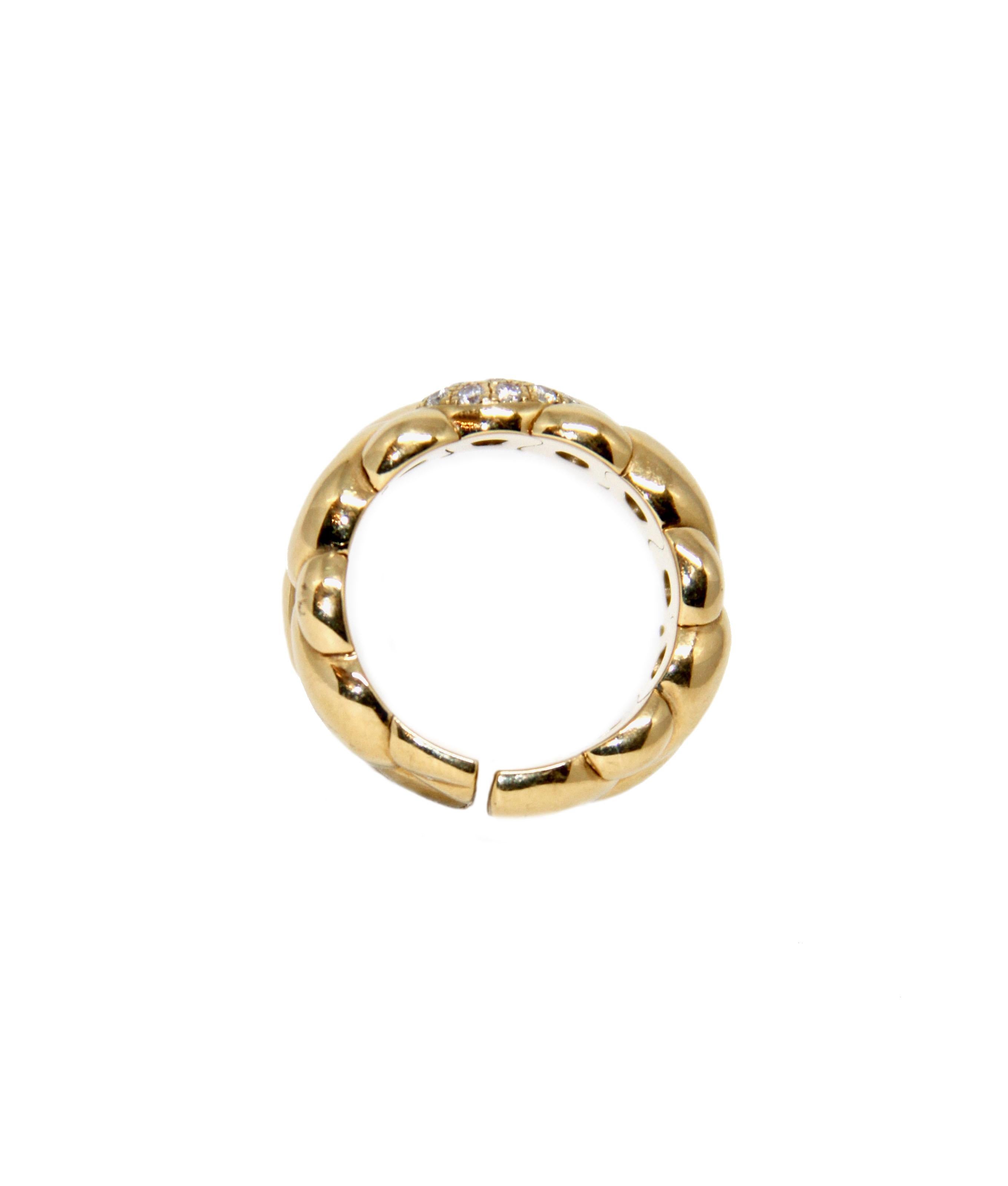 Brilliant Cut Chopard Casmir 18 Karat Yellow Gold and Diamond Ring For Sale