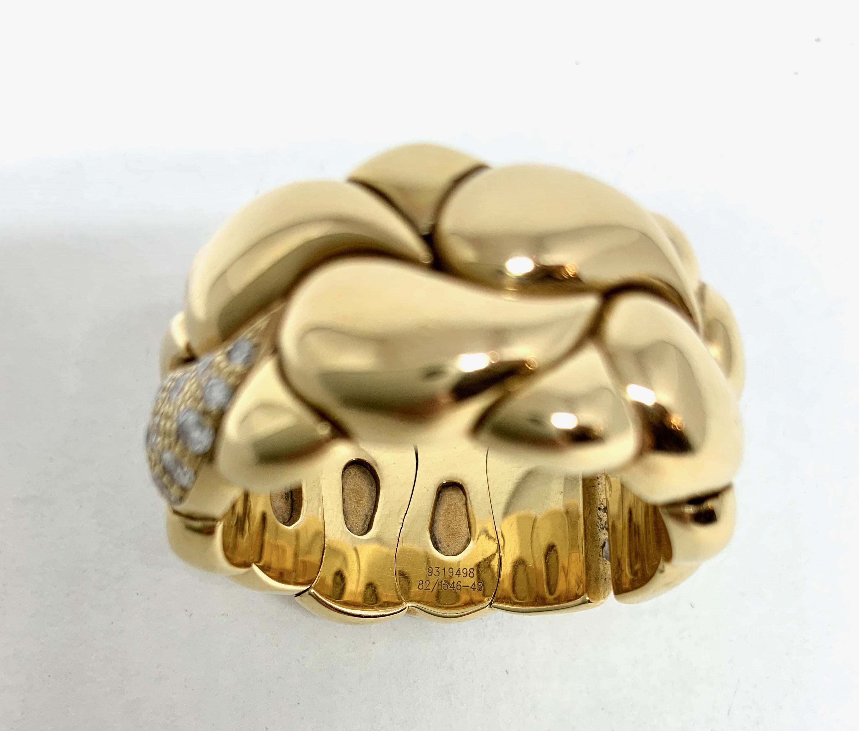 Chopard Casmir 18 Karat Yellow Gold and Diamond Ring For Sale 1