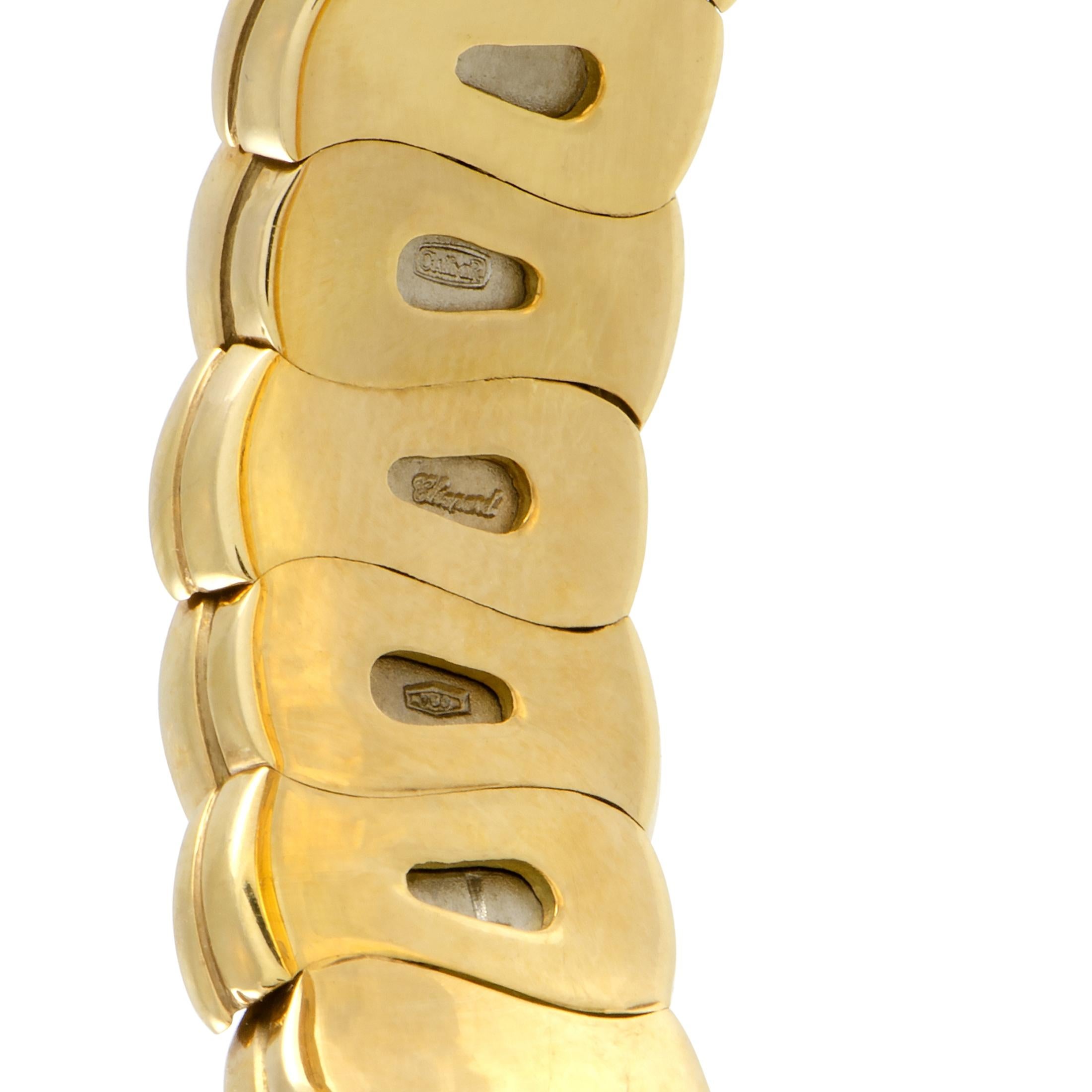 Women's Chopard Casmir 18 Karat Yellow Gold Diamond Pave Open Bracelet